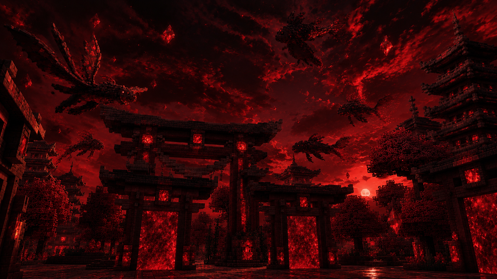 HorrorNight spawn under a threatening sky